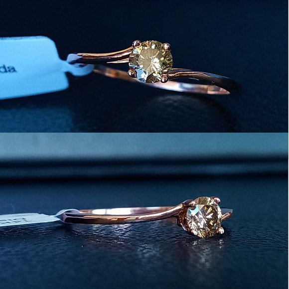(SOLD) 14K Rose Gold Diamond Solitaire 0.3ct Ring Sz6.5 - Picture 8 of 10